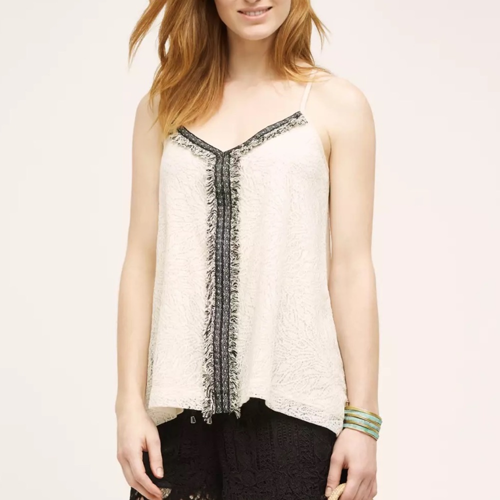 Anthropologie Akemi + Kin Crossroads Fray  Lace Tank Top